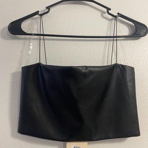 Meshki Dolly Pu Leather Crop Top